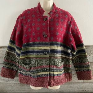 Coldwater Creek soft multicolor and print blazer Size Large Petite (B1)